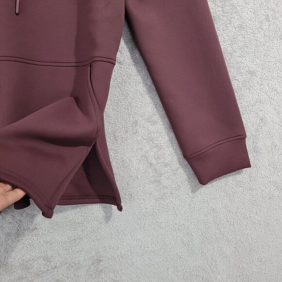 NWOT 32° Heat Womens M Scuba Hoodie Sweatshirt Burgundy Pullover Kangaroo - Picture 7 of 8